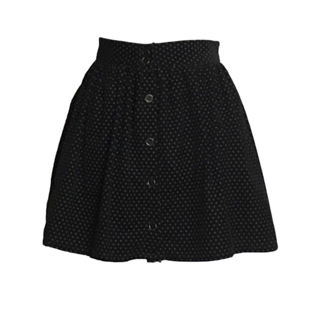 I Love H81 💕Navy Blue Print Mini Corduroy Skirt Size S